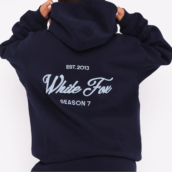 White Fox Boutique season 7 oversized hoodie in Deep Sea - Picture 2 of 2